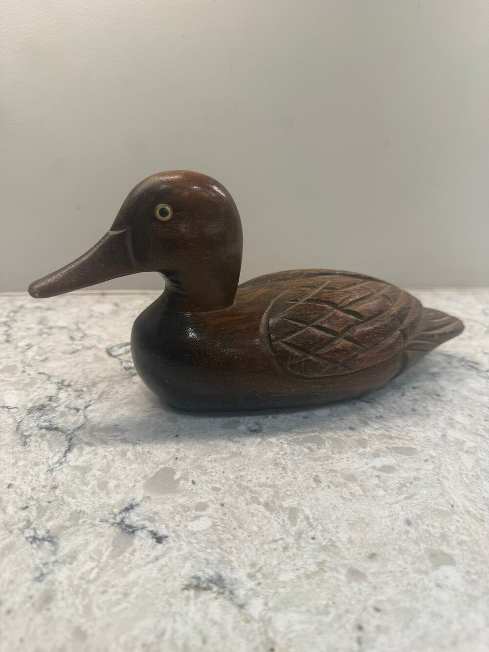 Vintage Hand-carved Wooden Duck Decoy Figurine